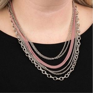 Paparazzi Intensely Industrial - Pink Necklace
